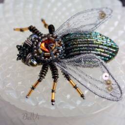 Witchy Jewelry Goth Maximalist Fly Bug Insect Brooch - thumbnail 2