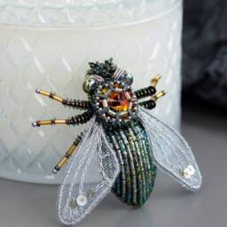 Witchy Jewelry Goth Maximalist Fly Bug Insect Brooch - thumbnail 3