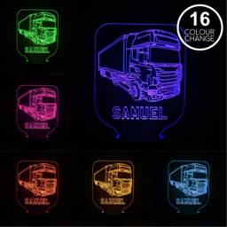 Personalised Truck Led Night Light Color Changing Kids Room Decor - thumbnail 2