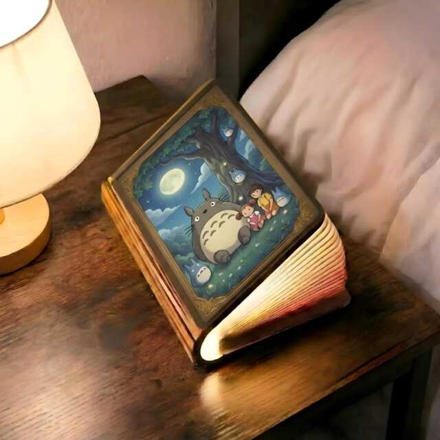Totoro Book Lamp, Ghibli Decor, Folding Led Light - image 1