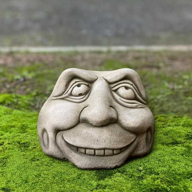 Fantasy Face Statue Concrete Figurine Handmade Whimsical Sculpture Stone Ornament Outdoor Cement Art Modern Garden Gift - image 1
