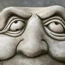 Fantasy Face Statue Concrete Figurine Handmade Whimsical Sculpture Stone Ornament Outdoor Cement Art Modern Garden Gift - thumbnail 4
