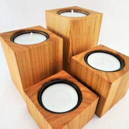 4Pcs Wooden Tealight Holder, Advent Candle, Wreath - thumbnail 4