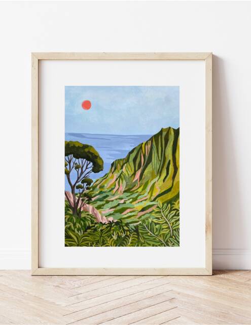 Napali Coast From Kalepa Ridge Wall Art, Art Print, Napali, Hawaii, Kauai, Tropical Travel - image 1