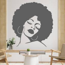 African Woman Wall Decal Beauty Salon Vinyl Art 041Re - thumbnail 2