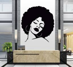 African Woman Wall Decal Beauty Salon Vinyl Art 041Re - thumbnail 1