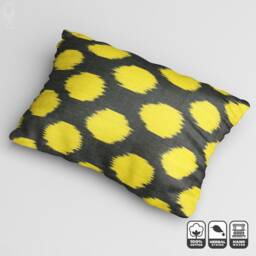 Handwoven Bumble Bee Pillow Cover From 100% Cotton Ikat Fabrics - 16x24 - thumbnail 3