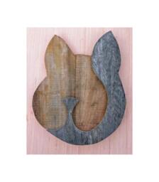 Reclaimed Pallet Wood Wall Art - Cat - thumbnail 1