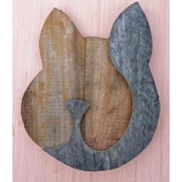 Reclaimed Pallet Wood Wall Art - Cat - thumbnail 3