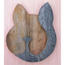 Reclaimed Pallet Wood Wall Art - Cat - thumbnail 2