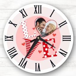 Love Heart Photo Romantic Birthday Or Valentine's Day Gift Personalised Clock - thumbnail 1
