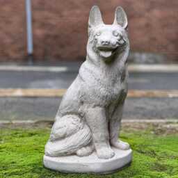 Concrete German Shepherd Sculpture Stone Dog Figure Garden Statue Outdoor Memorial Ornament Handmade Cement Lover Gift Yard Art - thumbnail 3