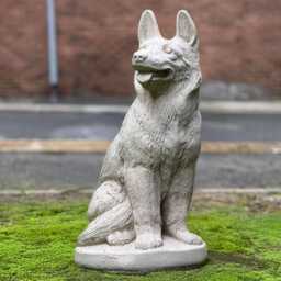 Concrete German Shepherd Sculpture Stone Dog Figure Garden Statue Outdoor Memorial Ornament Handmade Cement Lover Gift Yard Art - thumbnail 1
