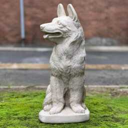 Concrete German Shepherd Sculpture Stone Dog Figure Garden Statue Outdoor Memorial Ornament Handmade Cement Lover Gift Yard Art - thumbnail 2