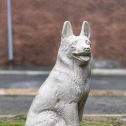 Concrete German Shepherd Sculpture Stone Dog Figure Garden Statue Outdoor Memorial Ornament Handmade Cement Lover Gift Yard Art - thumbnail 4