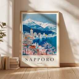 Sapporo Japan Travel Poster Hokkaido Snow Festival Art Print - thumbnail 3