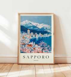 Sapporo Japan Travel Poster Hokkaido Snow Festival Art Print - thumbnail 1