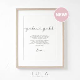 Grandma & Grandad Hello Poem From Bump A4 Or A5 Print, Pregnancy Announcement, Christmas Gift, Grandparents To Be - thumbnail 1