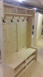 4Ft Wide Coat Rack, Boot Room, Hallway Bench, Monks Bench, Shoe Storage, Any Size Made. Delivery Cost Shown On The 2nd Photo - thumbnail 1