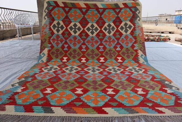 5x7 Ft Flatweave Maimana New Rug, Tribal Afghan Chubi Kilim Turkmen Color Design Oriental Rug, Rug For Bedroom, Living Room Carpet - image 1