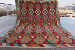 5x7 Ft Flatweave Maimana New Rug, Tribal Afghan Chubi Kilim Turkmen Color Design Oriental Rug, Rug For Bedroom, Living Room Carpet - thumbnail 1