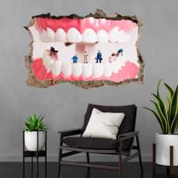People Cleaning Teeth Wall Decal Sticker Mural Poster Print Art Dental Care Decor Ec55 - thumbnail 1