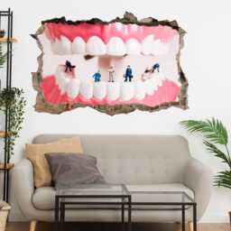 People Cleaning Teeth Wall Decal Sticker Mural Poster Print Art Dental Care Decor Ec55 - thumbnail 2