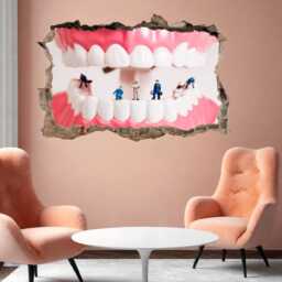 People Cleaning Teeth Wall Decal Sticker Mural Poster Print Art Dental Care Decor Ec55 - thumbnail 3