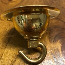 Polished Brass Ceiling Hook Rated To 20 Kg Chandelier Lighting Shades - thumbnail 3