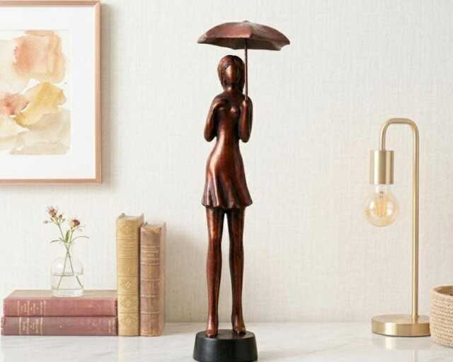 Wood Sculpture Rainy Day Wood Carving Boho Home Decor Gift Idea Valentine's - image 1