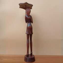 Wood Sculpture Rainy Day Wood Carving Boho Home Decor Gift Idea Valentine's - thumbnail 4