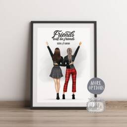 Friends Will Be Friends, Friend Birthday Gift, Rocking Rock Wall Art, Quote, Personalised Gift - thumbnail 2