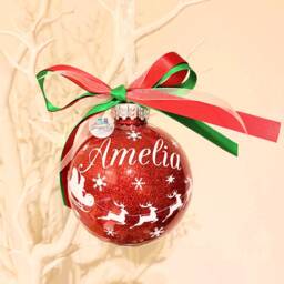 Personalised Santa Sleigh Christmas Bauble, Reindeer & Ornament, Decoration - thumbnail 4