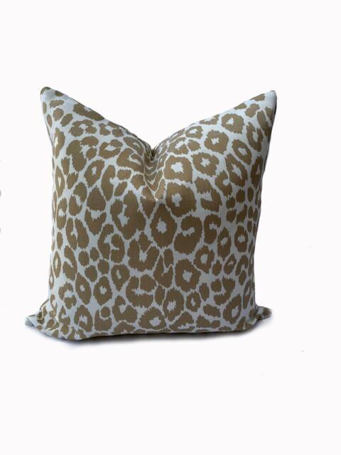 Schumacher Iconic Leopard Gold Indoor/Outdoor Cushion Cover Pillow Double Sided - image 1
