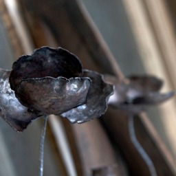 Wall Sculpture Of Metal Flower, Poppy Bunch in Unusual Wood Frame By Thesteelstylethings - thumbnail 4