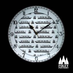 Otc Canal Boat, Narrow Barge - Illustrated Fine Bone China Clock