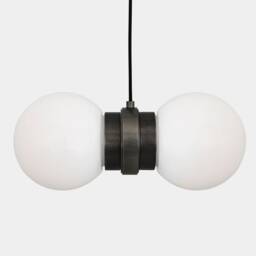 Eske Double Glass Globe Pendant Light, Clear Or Opal 13.75 - thumbnail 2