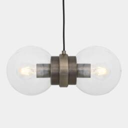 Eske Double Glass Globe Pendant Light, Clear Or Opal 13.75