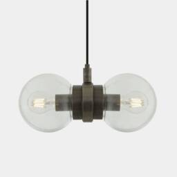 Eske Double Glass Globe Pendant Light, Clear Or Opal 13.75 - thumbnail 3