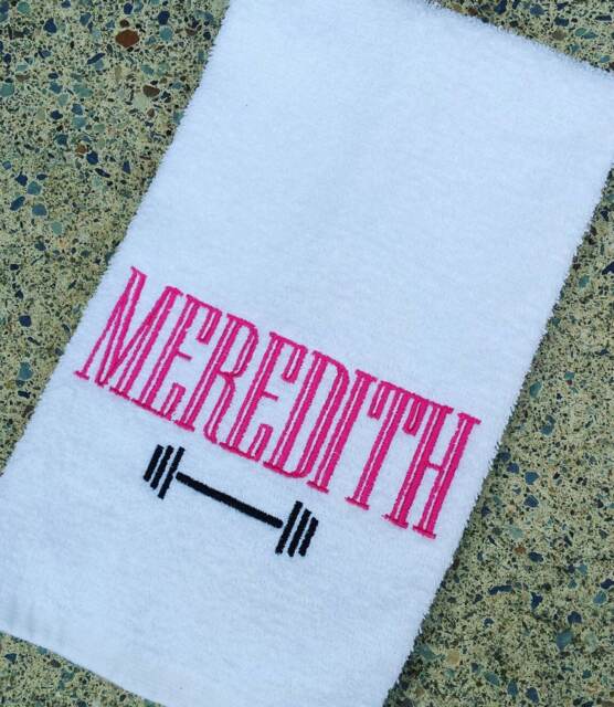 Personalized Barbell Gym Towel Monogrammed Sports Sweat Towel - image 1
