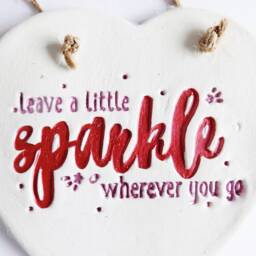Sparkle Life Quote Heart Ornament Plaque Empowering Saying Sign Thoughtful Meaningful Friends Family Gift - thumbnail 3