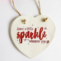 Sparkle Life Quote Heart Ornament Plaque Empowering Saying Sign Thoughtful Meaningful Friends Family Gift - thumbnail 2