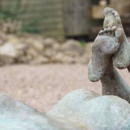 Siesta Bronze Resin With Verdigris Patina Garden Sculpture By Christine Baxter - thumbnail 3