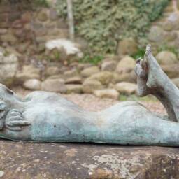 Siesta Bronze Resin With Verdigris Patina Garden Sculpture By Christine Baxter - thumbnail 2