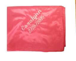 Baby's First Valentine's Day Blanket Satin Baby - Embroidered Personalized With Child's Name Color Choices