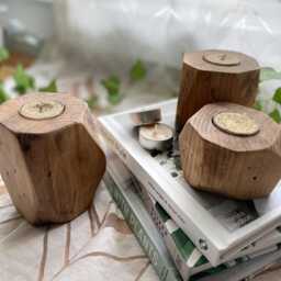 Geometric Wooden Candle Holders {Tea Light} - thumbnail 3