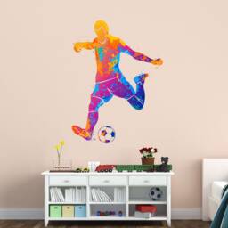 111 Wall Decal Football Player Soccer Play Ball Germany Striker Goal Sticker 6 Sizes Nikima - thumbnail 3