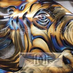 Majestic Elephant Metal Wall Art - Trunk Up Hand Polished - thumbnail 2