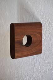 Modern Soft Square Curtain Rod Bracket - Walnut, Cherry, Oak, Maple. Minimal Holder Solid Wood with Natural Finish - thumbnail 1