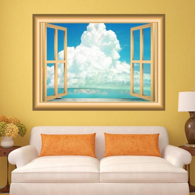 Ocean Wall Decal, Window Frame Peel & Stick Nursery Mural, Kids Room Art Stickers - Vwaq Nw86 - image 1